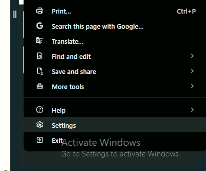 Browser download folder setting